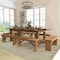 Flash Furniture Rectangle Antique Farm Table , 40"; 40-1/4" W 30"; 17-3/4" H, Wood XA-FARM-3-GG - alternate 1